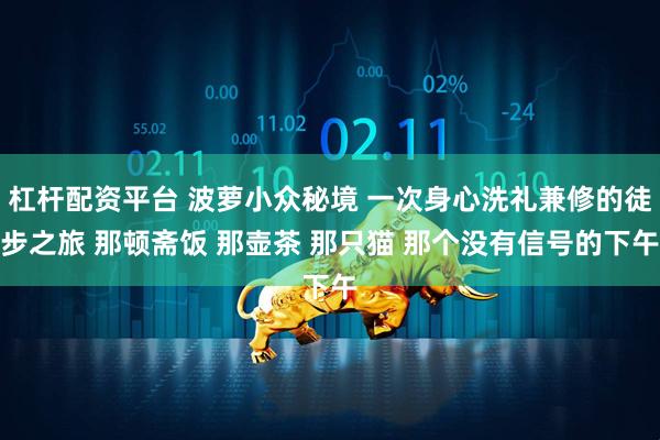 杠杆配资平台 波萝小众秘境 一次身心洗礼兼修的徒步之旅 那顿斋饭 那壶茶 那只猫 那个没有信号的下午