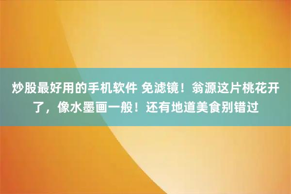 炒股最好用的手机软件 免滤镜！翁源这片桃花开了，像水墨画一般！还有地道美食别错过